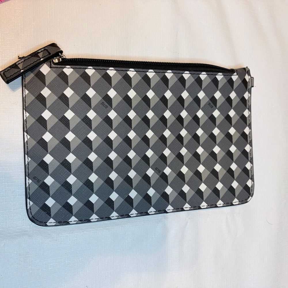 Geometric Wallet - Black, Gray, and Cream